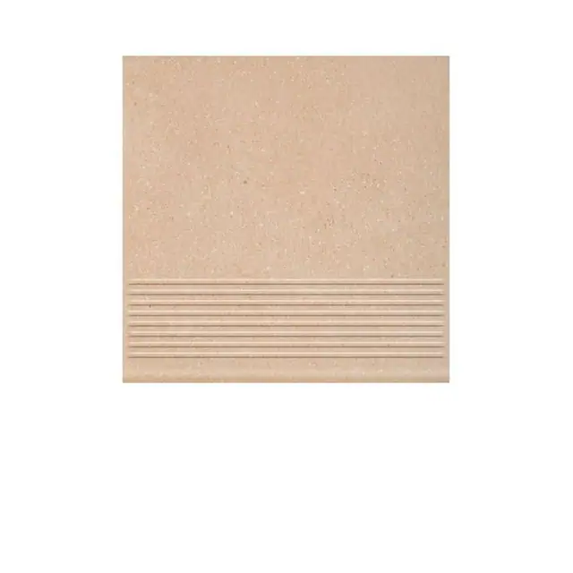 Фронтальная клинкерная ступень простая Paradyz Mattone Sabbia Beige, 300*300*11 мм