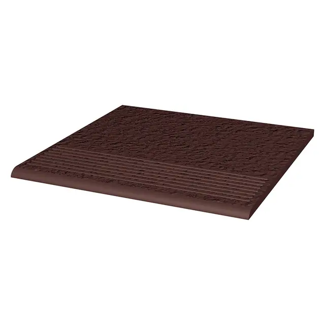 Фронтальная клинкерная ступень простая Paradyz Natural Brown Duro, 300х300х11 мм