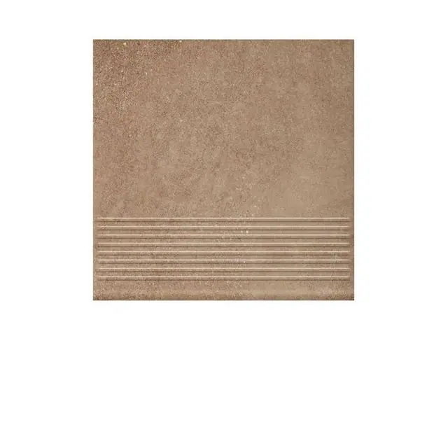Фронтальная клинкерная ступень простая Paradyz Mattone Sabbia Brown, 300*300*11 мм