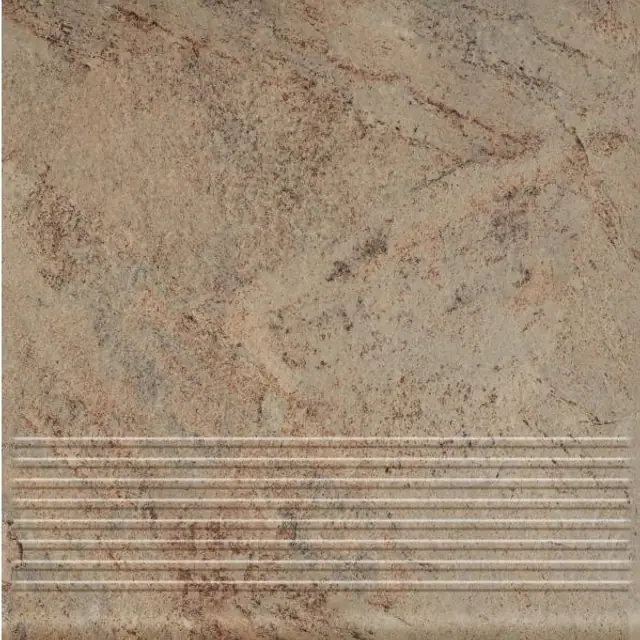 Фронтальная клинкерная ступень простая Paradyz Mattone Pietra Beige, 300*300*11 мм