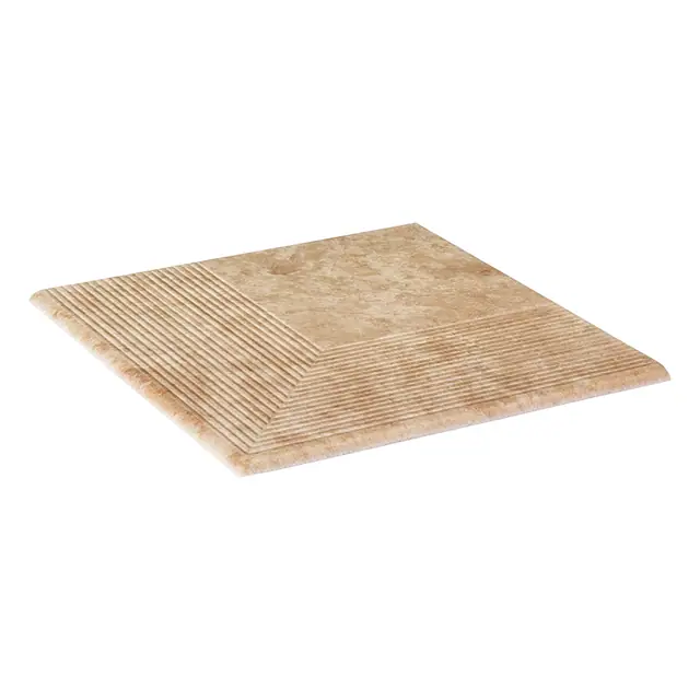 Угловая клинкерная ступень простая Paradyz Ilario Beige, 300*300*11 мм