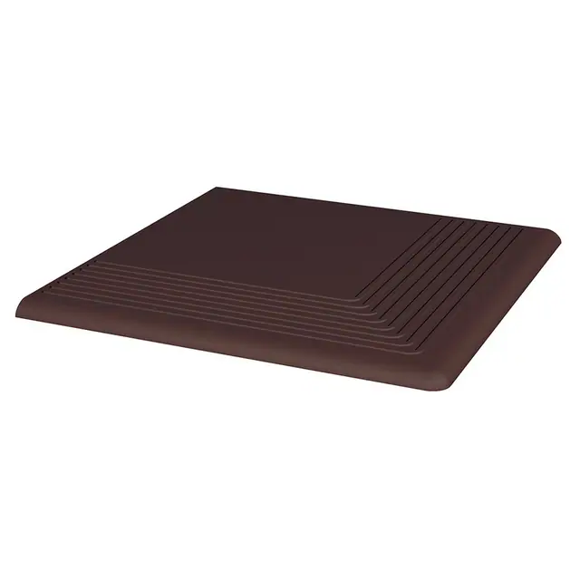 Угловая клинкерная ступень простая Paradyz Natural Brown, 300х300х11 мм