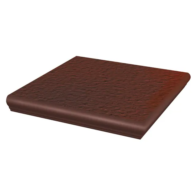 Угловая клинкерная ступень с капиносом Paradyz Cloud Brown Duro, 330*330*11 мм