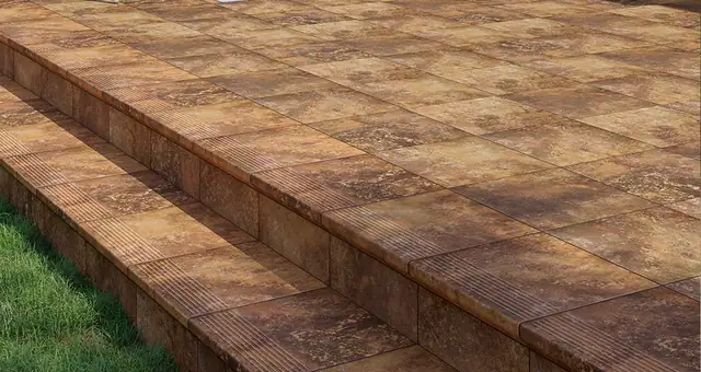 Фронтальная клинкерная ступень с капиносом Paradyz Arteon Ochra, 330*299*11 мм, изображение из исходного каталога 1